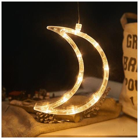 Luna Luminosa Led Luce Bianco Porta Finestra Ventosa Addobbi Natale - Foto 2