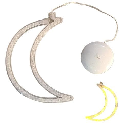 Luna Luminosa Led Luce Bianco Porta Finestra Ventosa Addobbi Natale - Foto 3