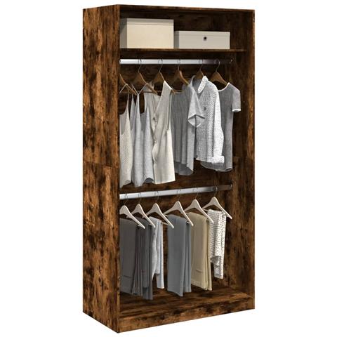 Armadio Rovere Fumo 100x50x200 Cm In Legno Multistrato - Foto 1