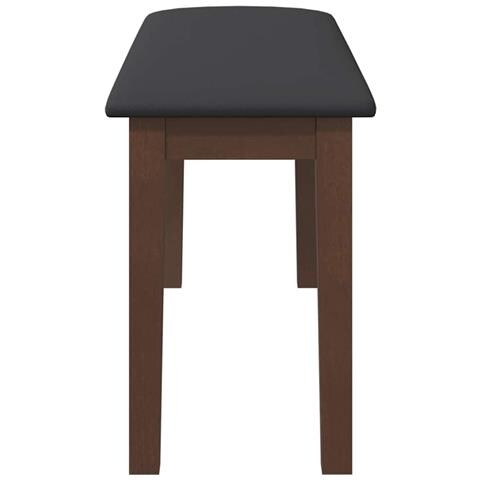 Panca 90 cm Marrone in Legno Massello di Hevea - Foto 10