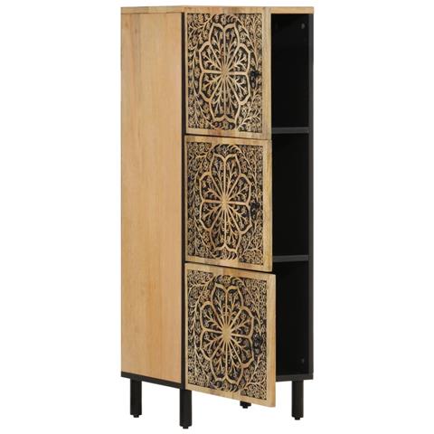 Credenza 40x33x110 Cm In Legno Massello Di Mango - Foto 2