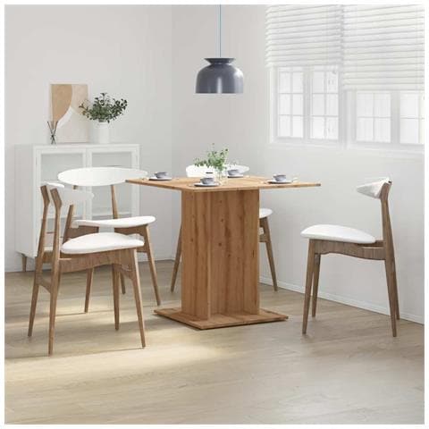 Tavolo Pranzo Rovere Artigianale 80x80x75 Cm Legno Multistrato - Foto 3