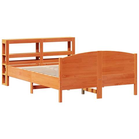 Letto Senza Materasso Marrone Cera 120x200 Cm In Legno Di Pino - Foto 3