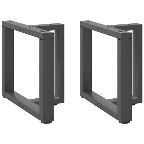 Gambe Tavolino Caffè A T 2 Pz Antracite 50x25x(30-31)cm Acciaio - Foto 1