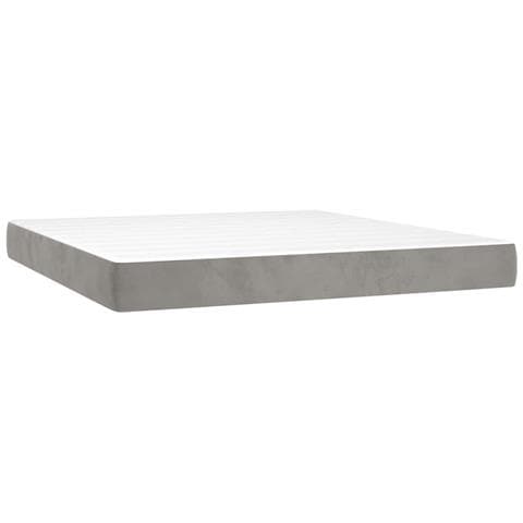 Materasso A Molle Grigio Chiaro 160x220x20 Cm In Velluto - Foto 2