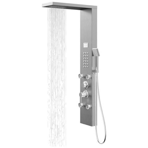 Colonna Doccia Chester Spazzolata Acciaio 4 Funzioni Display Temperatura *** Finitura- : Cromo Spazzolato - Foto 1