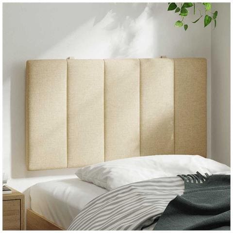 Cuscino Testiera Crema 80 Cm In Tessuto - Foto 3
