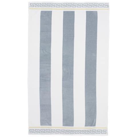 Telo Mare Jacquard Spugna Asciugamano Spiaggia Disegno Greca Telo Mare Grigio - Foto 1