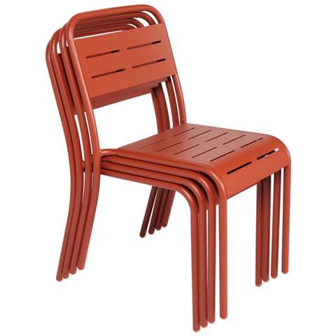 Bergame Set Di 6 Sedie Tavolo Da Pranzo In Terracotta - Foto 2