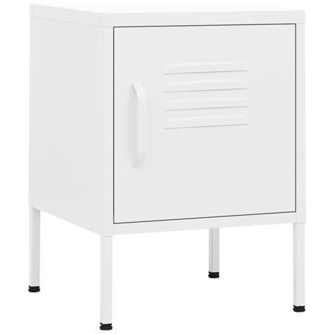 Lusso Casadino -  Comodino Bianco 35x35x51 Cm In Acciaio - Foto 1