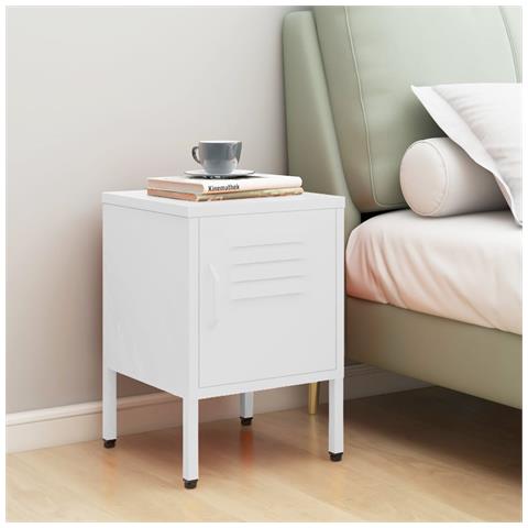 Lusso Casadino -  Comodino Bianco 35x35x51 Cm In Acciaio - Foto 8