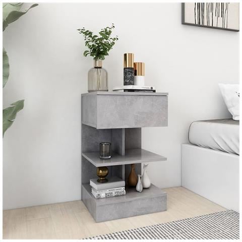 Lusso Casadino -  Comodini 2 Pz Grigio Cemento 40x35x65 Cm - Foto 1