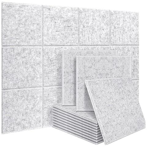 Pannelli Acustici Da Parete In Feltro Grigio Autoadesivi, 30cm X 30cm, Set Da 12 Piastrelle Bacheca Grey - Foto 2