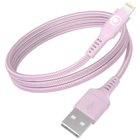 Cavo Di Ricarica E Trasferimento Usb-a /lightning 2,4a Fastcharge 12w 1,2m, Rosa - Foto 1