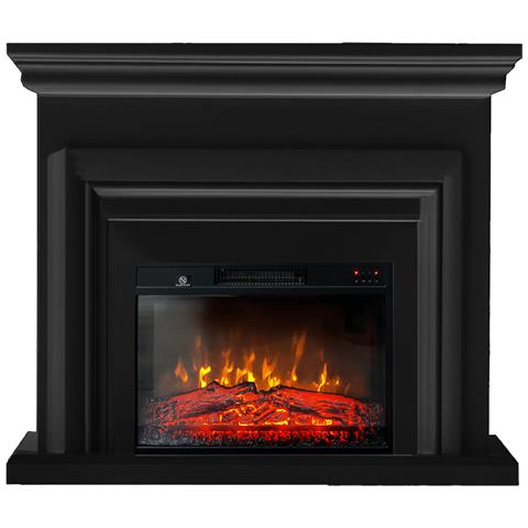 Camini Elettrici Sonia Nero Opaco Camino Elettrico, Con Effetto Sonoro, 3 Colori, Con L'app, L120xh102cm - Foto 1