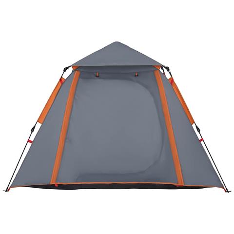 Tenda a Cupola 4 Persone Grigio e Arancione a Rilascio Rapido - Foto 8