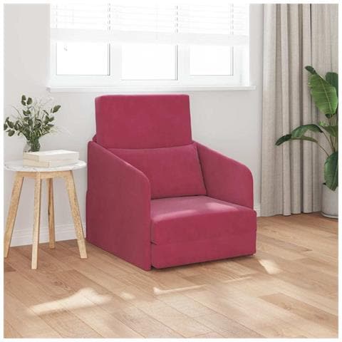 Divano Letto 2-in-1 Bordeaux 65x80x83 cm Velluto - Foto 2