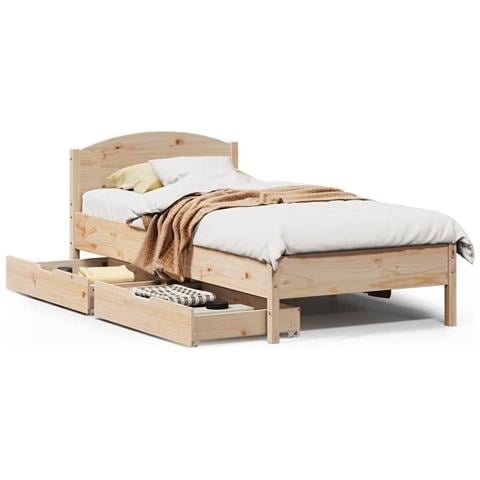 Letto senza Materasso 75x190 cm in Legno Massello Pino - Foto 1