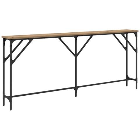 Tavolo da Console Rovere Artigianale 180x23x75 cm Legno Tecnico - Foto 1