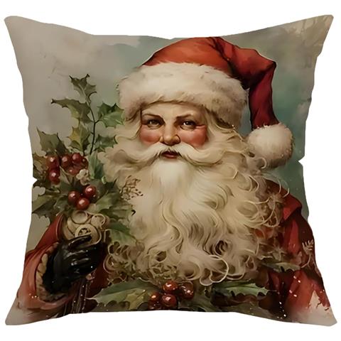 Federa Per Cuscino Natalizia Con Babbo Natale 45 X 45 Cm - Foto 1