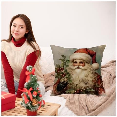 Federa Per Cuscino Natalizia Con Babbo Natale 45 X 45 Cm - Foto 7