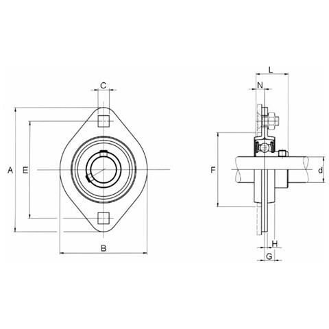 Supporto Flangia 2 Fori Sbpfl 203 Ø Cuscinetto 17mm Confezione Da 2 Pezzi - Foto 2