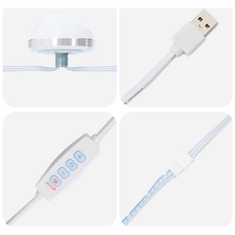 Tavolo da trucco con luci LED in rovere artigianale 79x41x135 cm - Foto 9