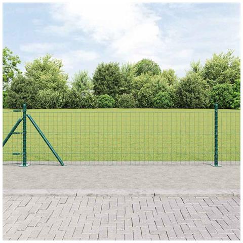 Pali per Recinzione 13 pcs Verde Ø32mm 70 cm Acciaio zincato - Foto 2
