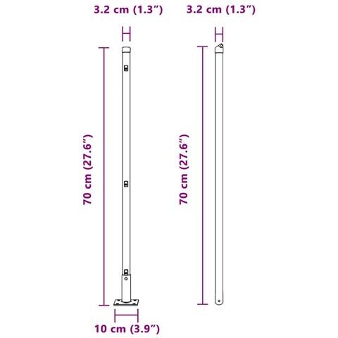 Pali per Recinzione 13 pcs Verde Ø32mm 70 cm Acciaio zincato - Foto 9