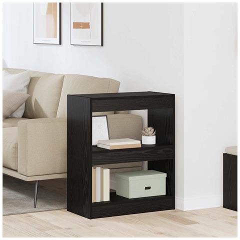 Armadio per Libri Rovere nero 60 x 30 x 72 cm Legno multistrato - Foto 2