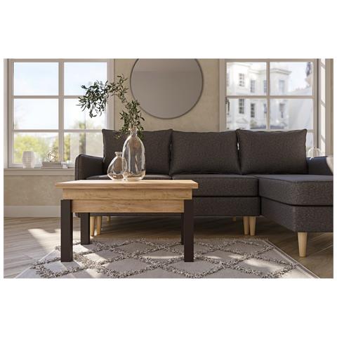 Tavolino Trasformabile Sun - Marrone - Truciolare - 120x90x75 Cm - Foto 2