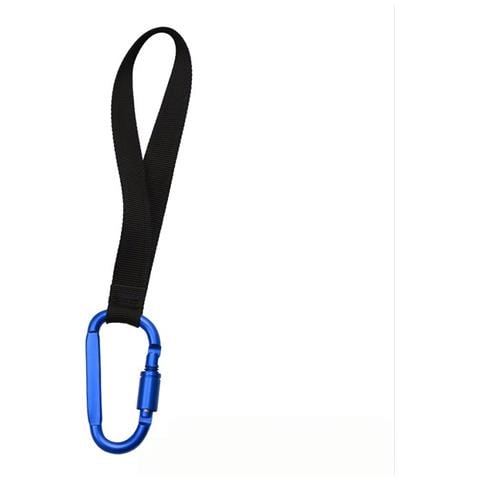 Set Da 2 Ganci Da Viaggio Con Moschettone In Alluminio E Cinturino In Nylon Blue - Foto 1