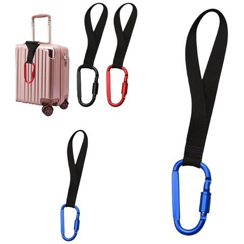 Set Da 2 Ganci Da Viaggio Con Moschettone In Alluminio E Cinturino In Nylon Blue - Foto 2