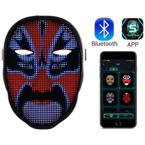 Maschera Led Di Halloween Ricaricabile Usb Con Sensore Di Gesti E Faccia Personalizzabile - Foto 1