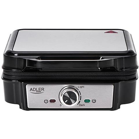 AD 3083 piastra per waffle 4 waffle 1200 W Nero, Argento - Foto 2