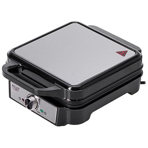 AD 3083 piastra per waffle 4 waffle 1200 W Nero, Argento - Foto 1