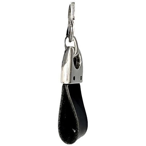 Portachiavi Basic1, Pelle Nera E Placcato Argento - Foto 2