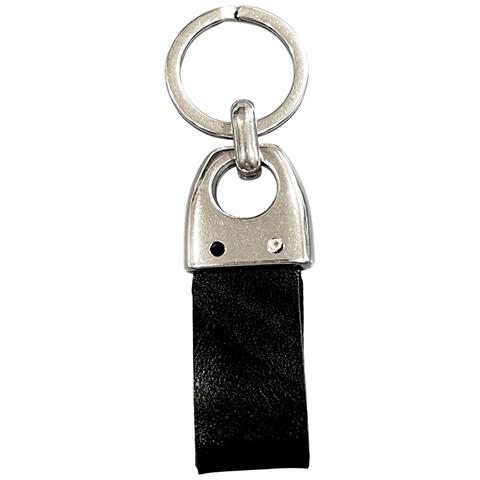 Portachiavi Basic1, Pelle Nera E Placcato Argento - Foto 3