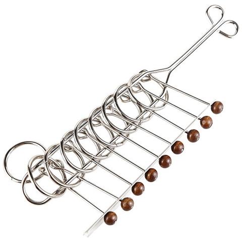 Puzzle Ad Anello Di Memoria A Nove Anelli Collegati Da 22 Cm - Gioco Rompicapo In Metallo Da Tavolo - Foto 1