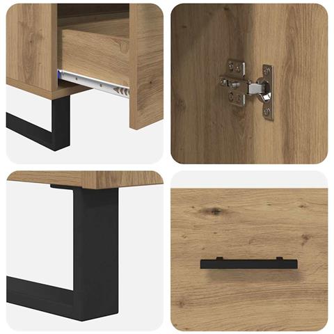 Credenza con cassetto Rovere artigianale 69,5 x 30 x 115 cm - Foto 9