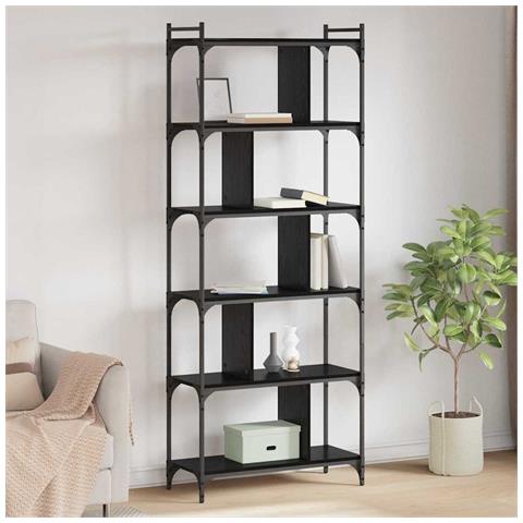 Libreria Rovere nero 76 x 32 x 192 cm Legno multistrato - Foto 2