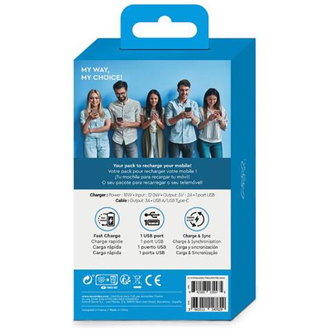 Pacchetto Caricabatterie Da Auto Da 2a Con Cavo Usb-c Ultraveloce Da 1 M, Nero - Foto 2