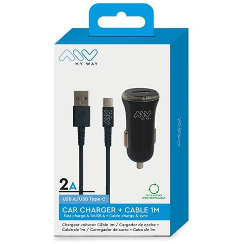 Pacchetto Caricabatterie Da Auto Da 2a Con Cavo Usb-c Ultraveloce Da 1 M, Nero - Foto 4