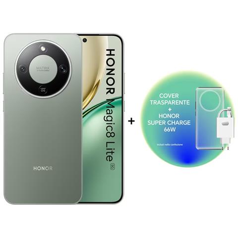 Magic8 Lite 5G 512GB 8GB Ram Display 6.79" Amoled Main Camera 108MP USB tipo-C Dual nanoSim (+eSim) Snapdragon 6 Gen4 MagicOS 9 7500mAh Forest Green + Cover + Charger (Kit) - Foto 1