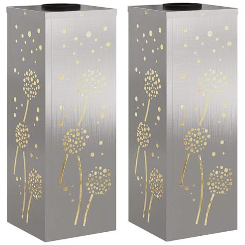 Faro LED solare per sentieri 2 pcs Argento Acciaio inossidabile - Foto 1