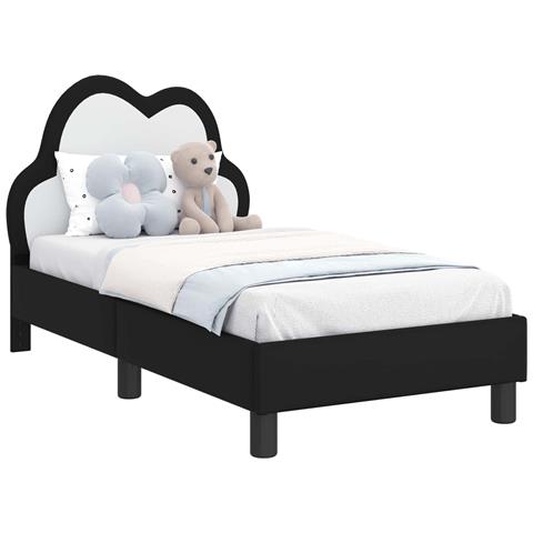 Struttura letto per bambini con testata Nero 70 x 140 cm PU - Foto 1