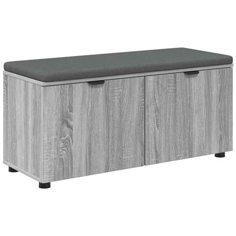 Panca per ingresso con cuscino Sonoma grigia 100 x 38 x 46 cm - Foto 1