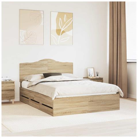 Struttura del letto con cassetto Rovere Sonoma 150 x 200 cm - Foto 2
