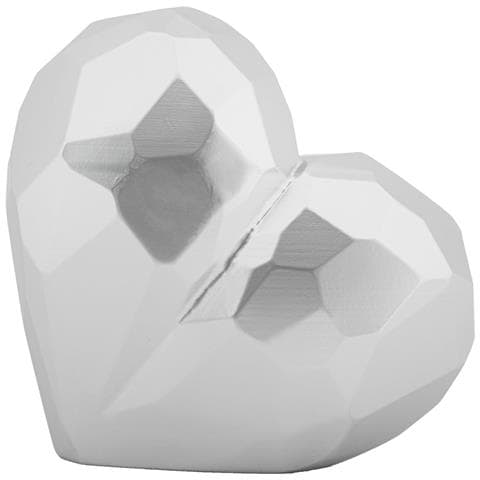 Soprammobile Heart Argento In Resina A Forma Di Cuore - Foto 1