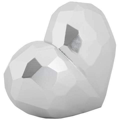 Soprammobile Heart Argento In Resina A Forma Di Cuore - Foto 2